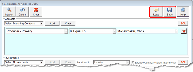 Saving & Loading Queries