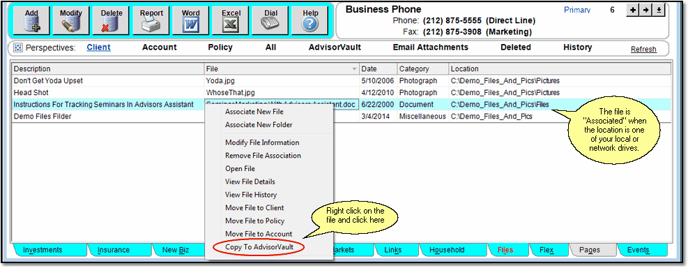 Right Click File Menu