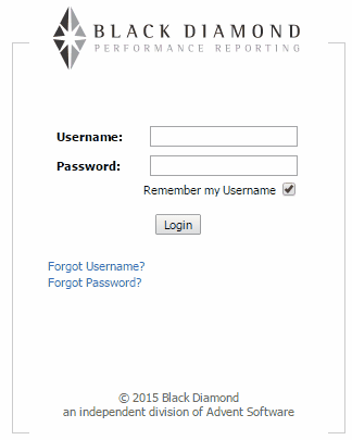 Black Diamond Login Page
