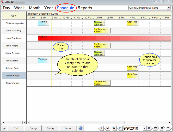 Calendar Schedule View