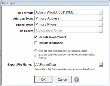 AdvisoryWorld ICE Export
