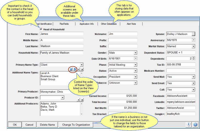 Edit Name Fields - Detail Tab Edit Name Fields - Detail Tab
