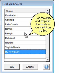 Drag and Drop to position and item in the list