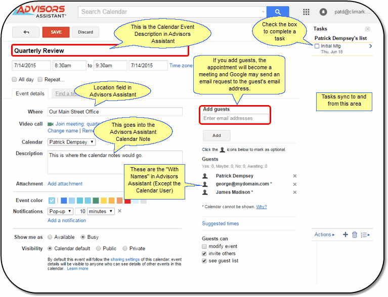 The Google Appointment Screen as of July 2015