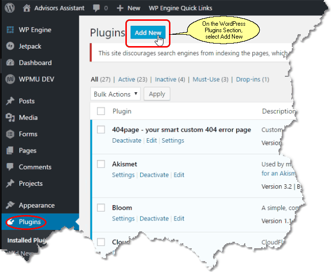 Add the new Advisors Assistant Plugin