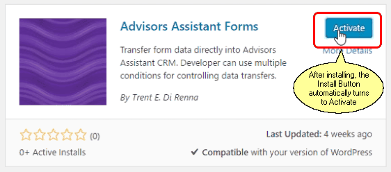 Activating the plugin