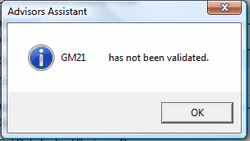 Sungard Not Validated Message