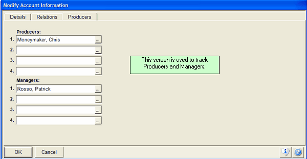 Modify Account Infomation Producers