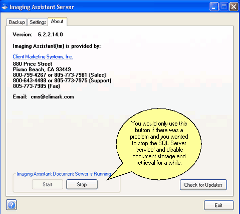 Starting And Stopping The Service