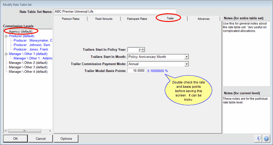 This is the Agency Level Values
