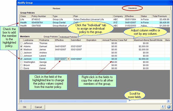 Copy Group Policies To Members From The Modify Group Screen