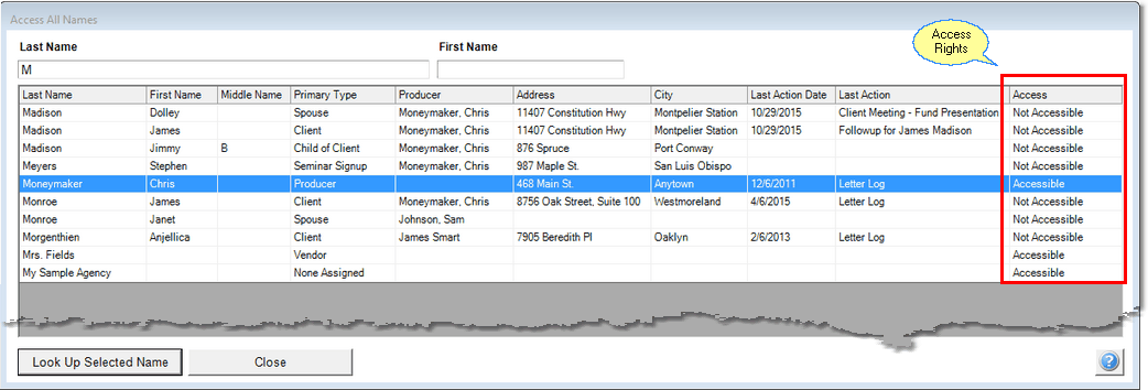 Access All Button Clicked