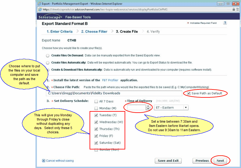 The bottom of the screen appears when you choose the third radio button