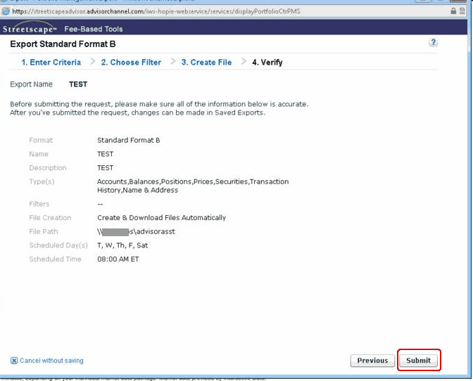 Click Finish After Reviewing Summary Screen