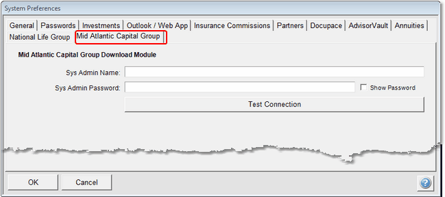 System setup for Mid Atlantic Capital Group