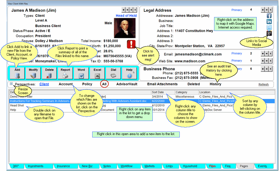 View Client With Files - All Perspective