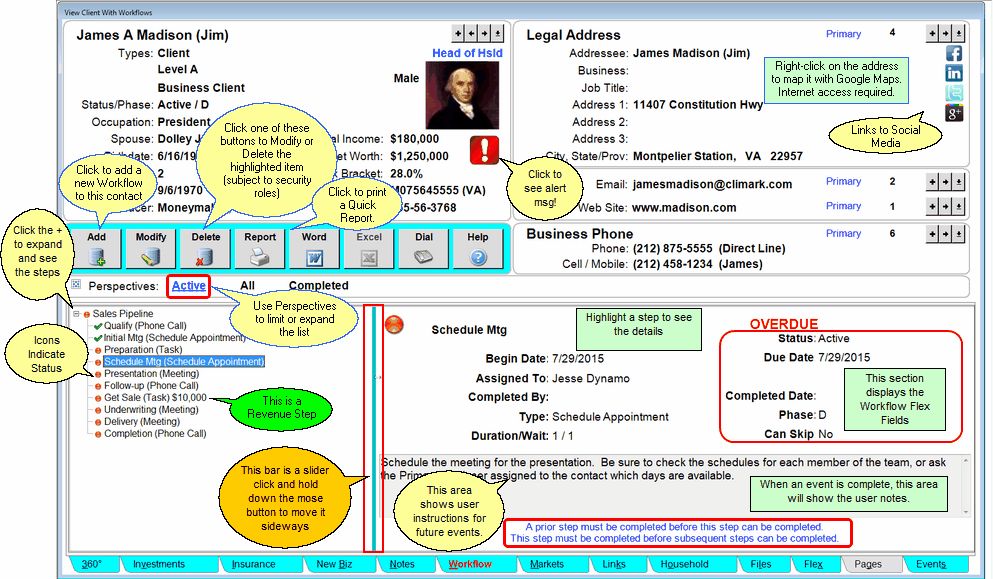 View Client With Workflows